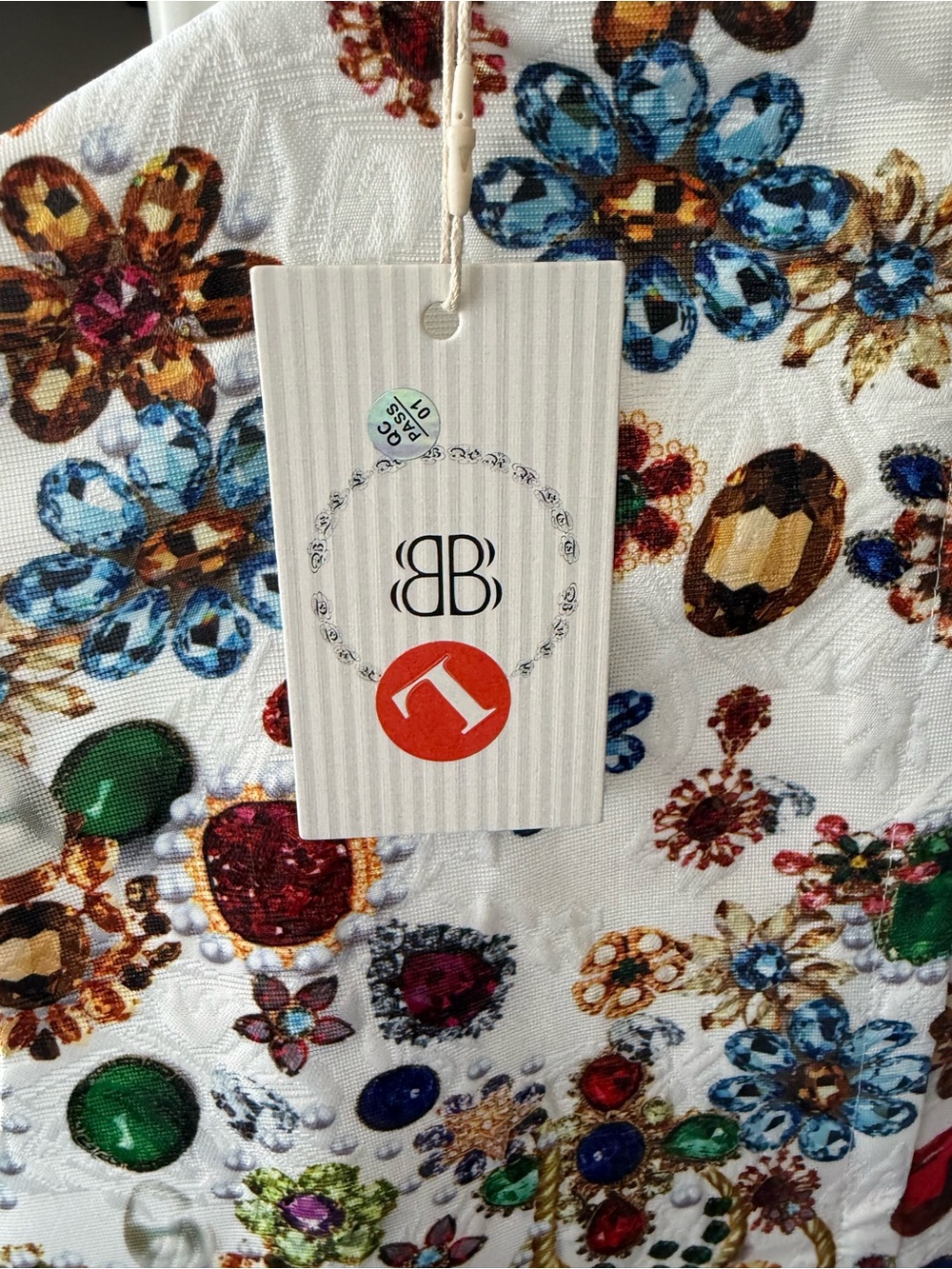 Embellished White Jewel-Accent Sleeveless Dress - Picture 4 of 4